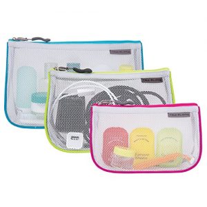 Travelon Set of 3 Assorted Piped Pouches, Gray