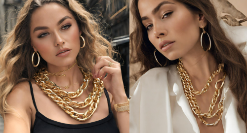 Chunky chain necklaces are always on women's accessory trends