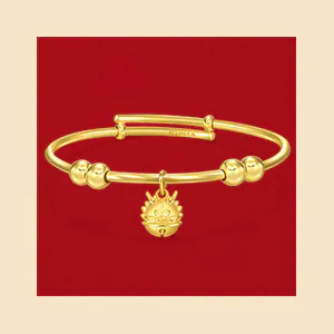 New Year Seasonal Jewelry for 2024 -Chinese Gifting Collection'New Born' 999.9 Gold Bangle